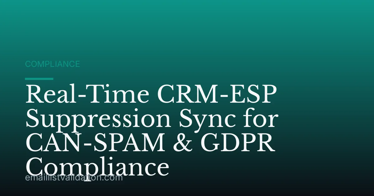 Real-Time CRM-ESP Suppression Sync for CAN-SPAM & GDPR Compliance