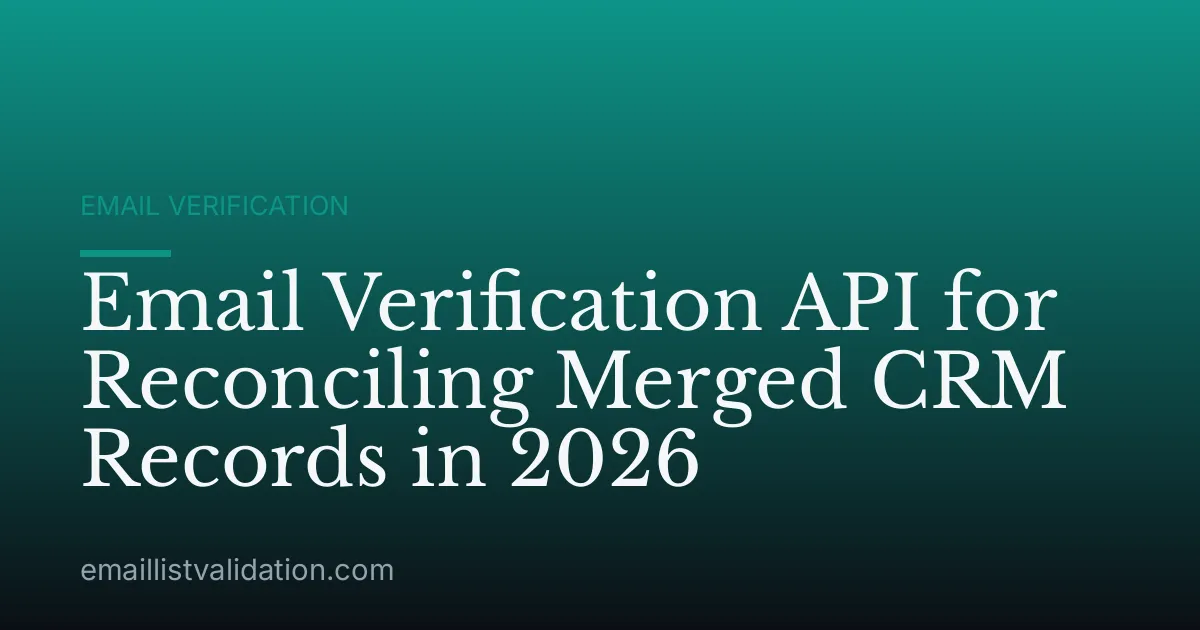 Email Verification API for Reconciling Merged CRM Records in 2026