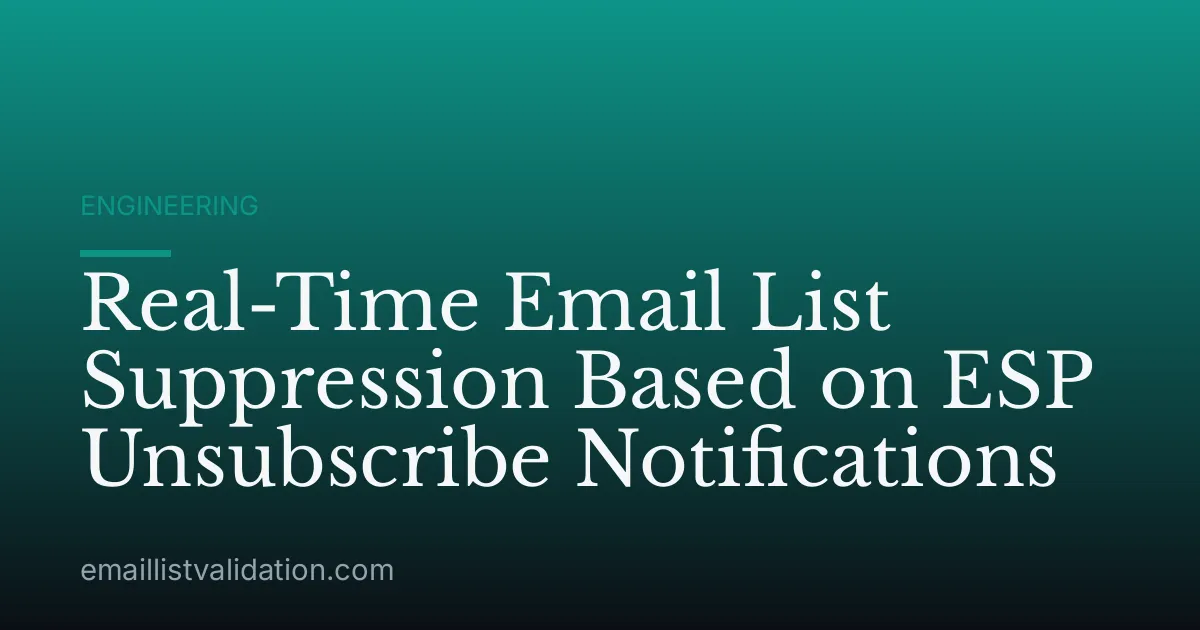 Real-Time Email List Suppression Based on ESP Unsubscribe Notifications