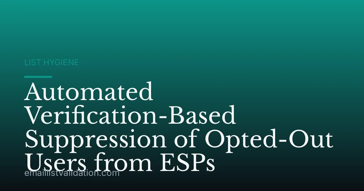 Automated Verification-Based Suppression of Opted-Out Users from ESPs