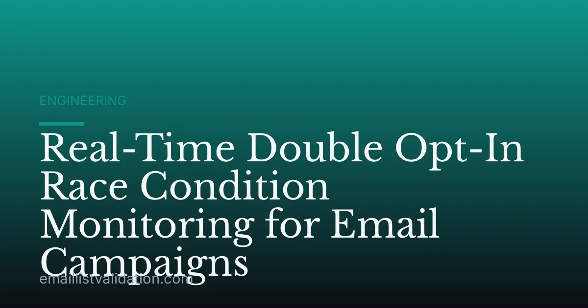 Real-Time Double Opt-In Race Condition Monitoring for Email Campaigns