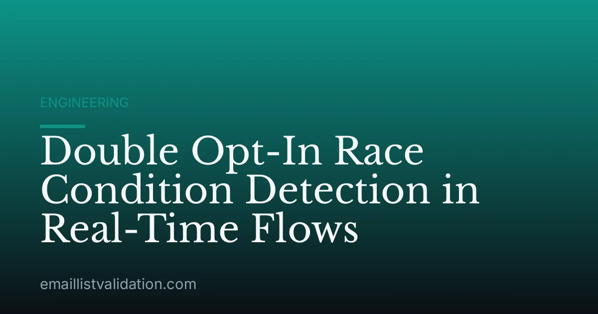 Double Opt-In Race Condition Detection in Real-Time Flows
