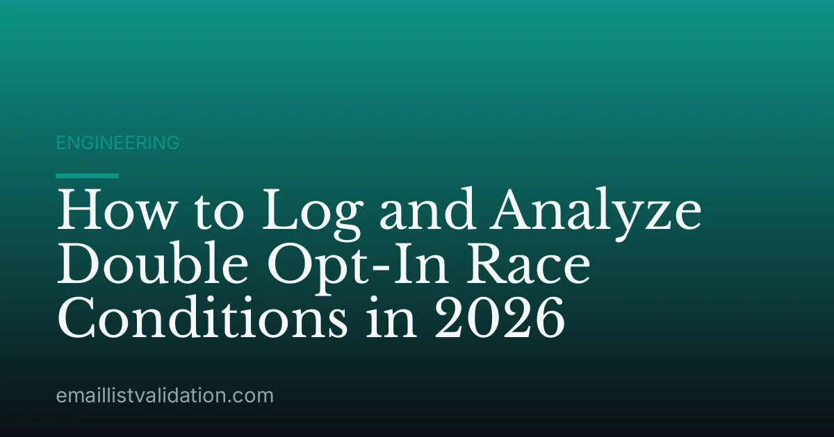 How to Log and Analyze Double Opt-In Race Conditions in 2026