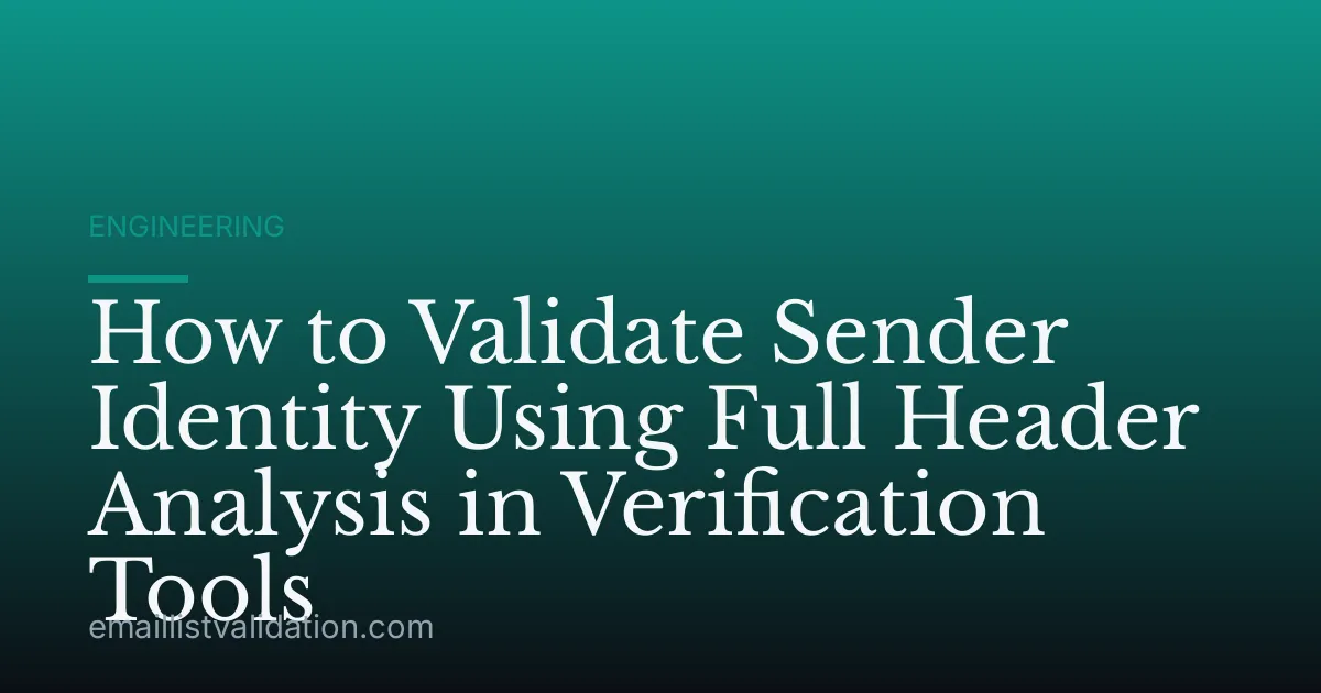 How to Validate Sender Identity Using Full Header Analysis in Verification Tools