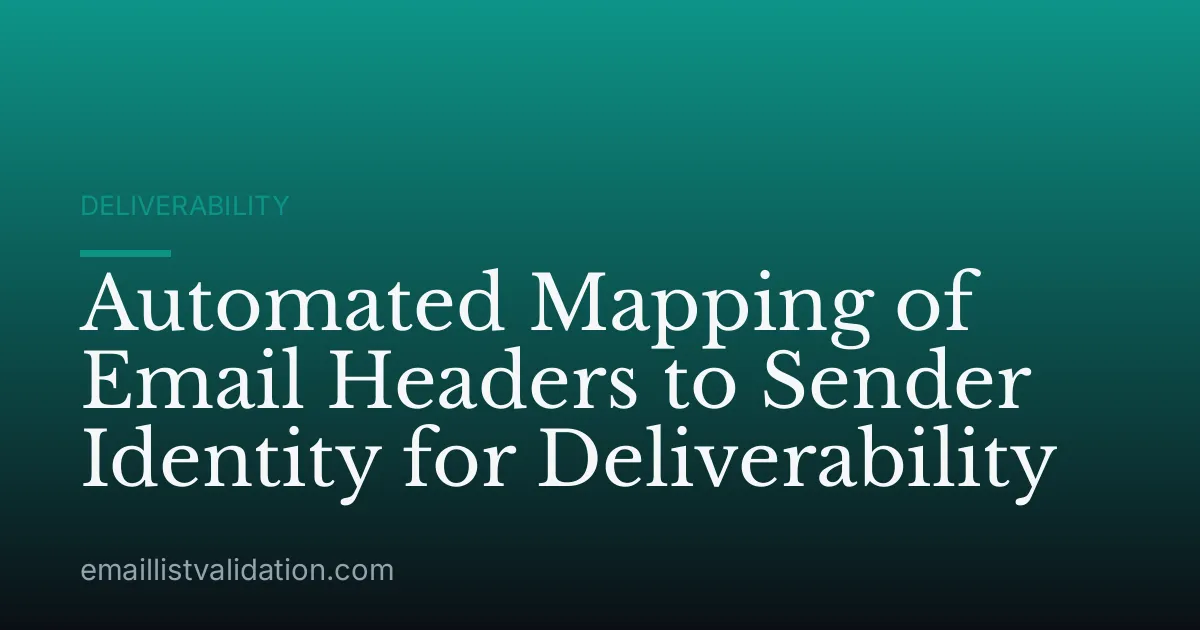 Automated Mapping of Email Headers to Sender Identity for Deliverability