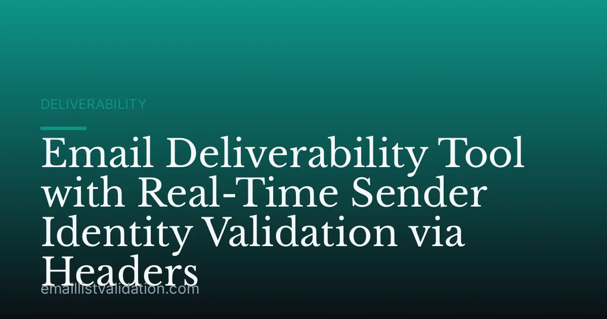 Email Deliverability Tool with Real-Time Sender Identity Validation via Headers