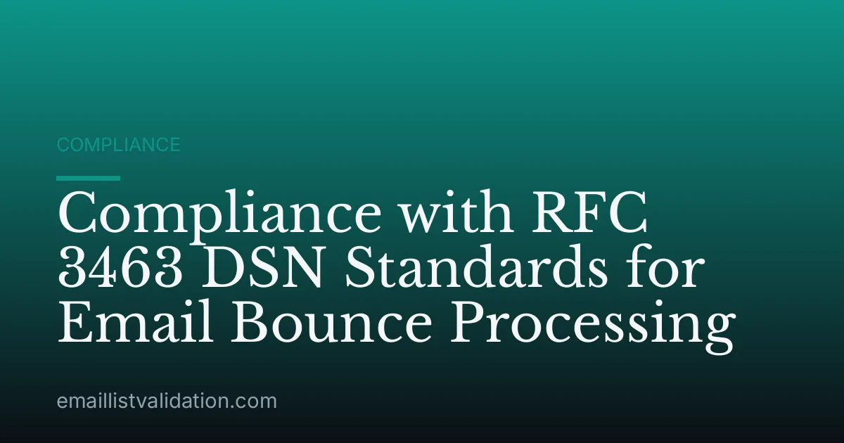 Compliance with RFC 3463 DSN Standards for Email Bounce Processing