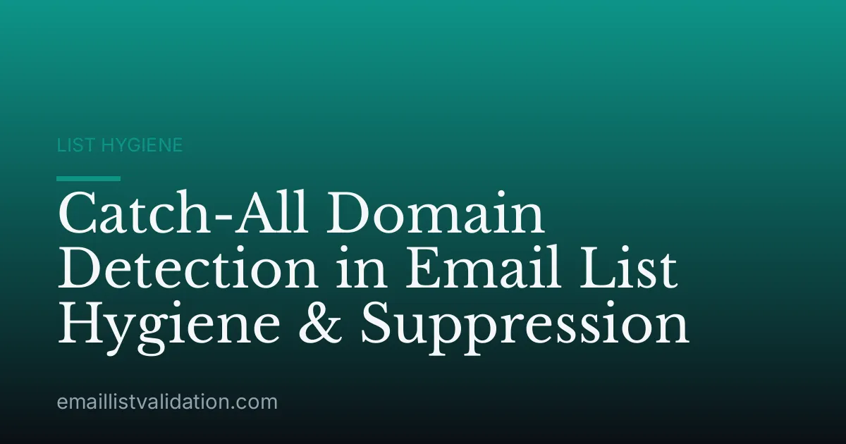 Catch-All Domain Detection in Email List Hygiene & Suppression