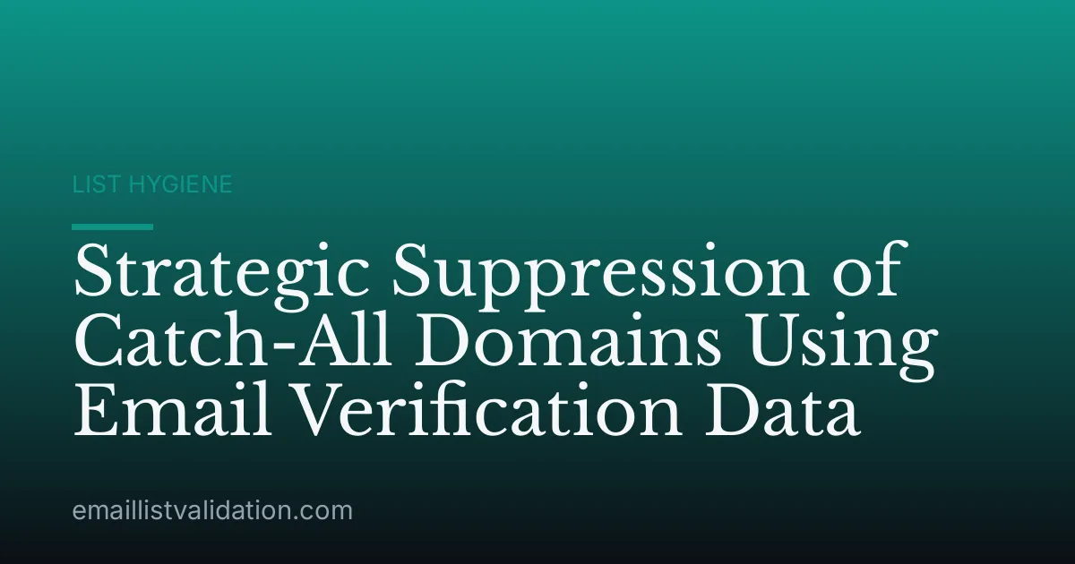 Strategic Suppression of Catch-All Domains Using Email Verification Data