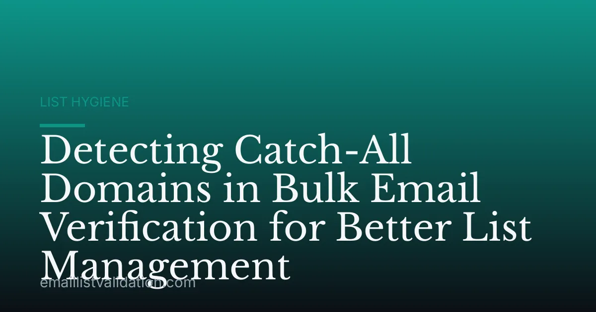 Detecting Catch-All Domains in Bulk Email Verification for Better List Management