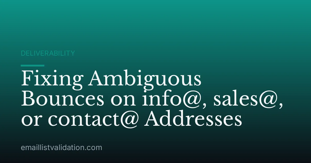 Fixing Ambiguous Bounces on info@, sales@, or contact@ Addresses