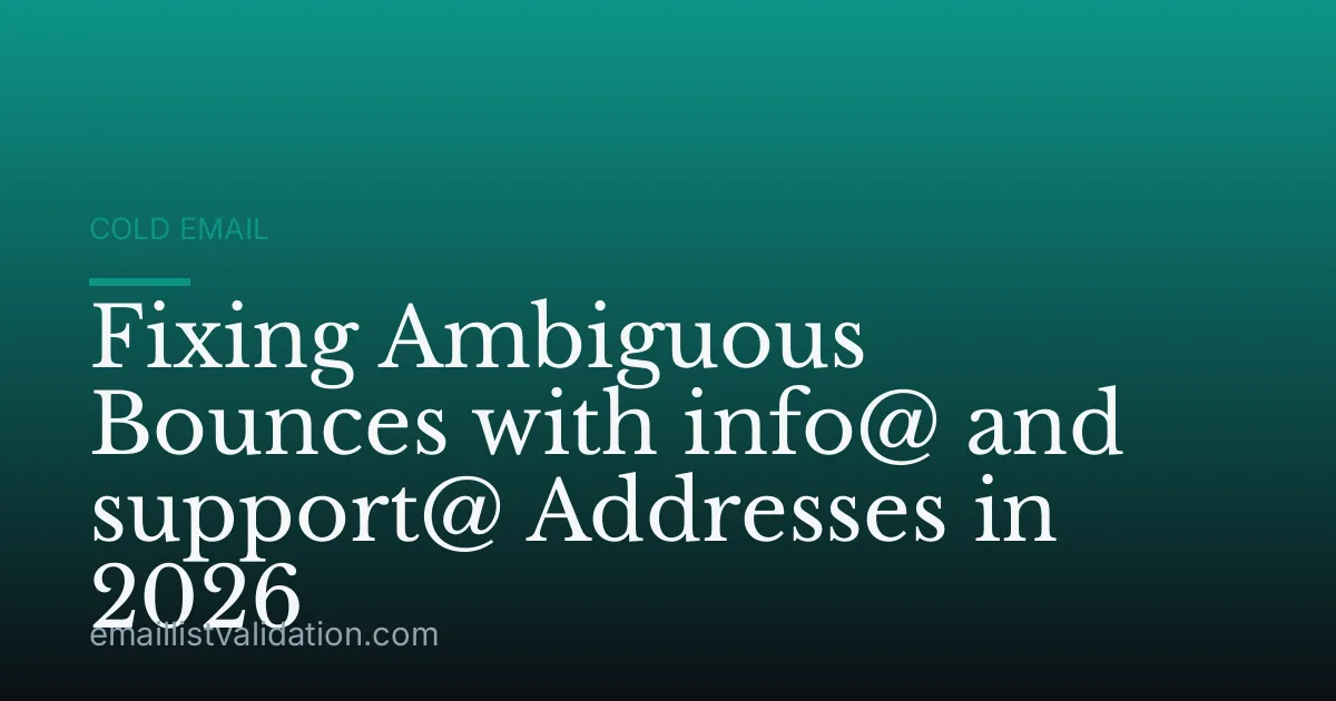 Fixing Ambiguous Bounces with info@ and support@ Addresses in 2026