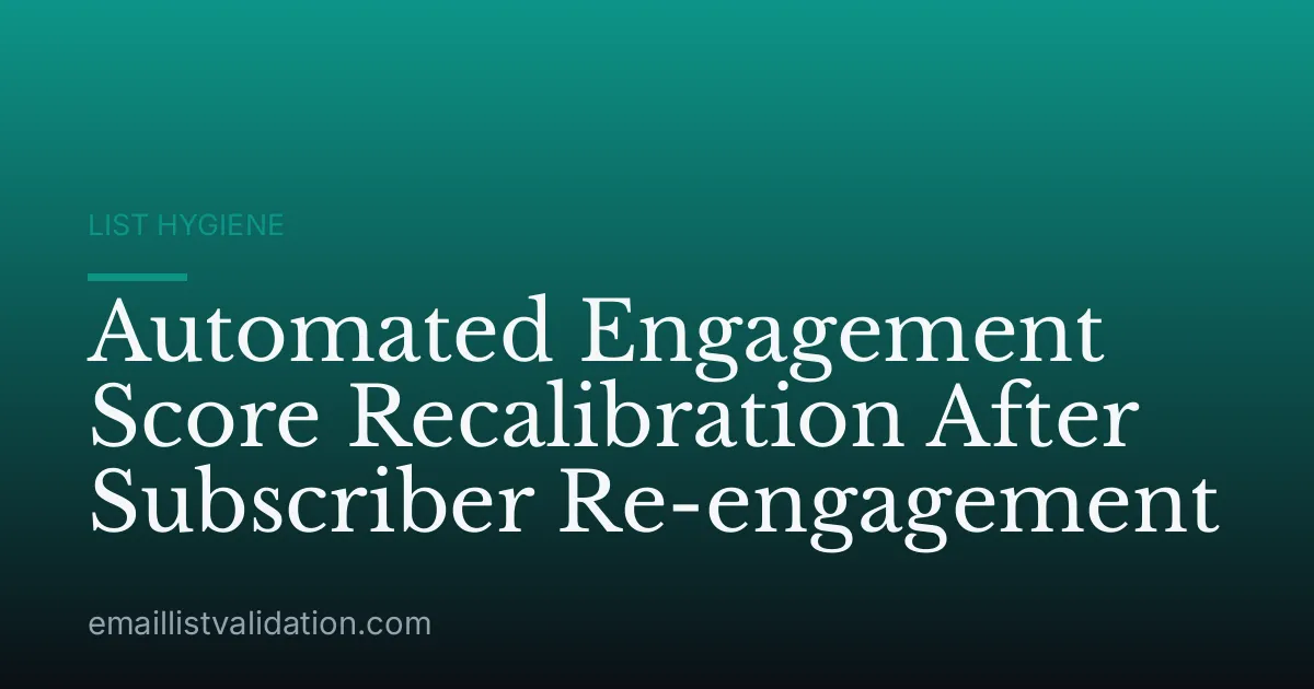 Automated Engagement Score Recalibration After Subscriber Re-engagement
