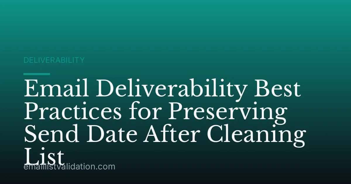Email Deliverability Best Practices for Preserving Send Date After Cleaning List