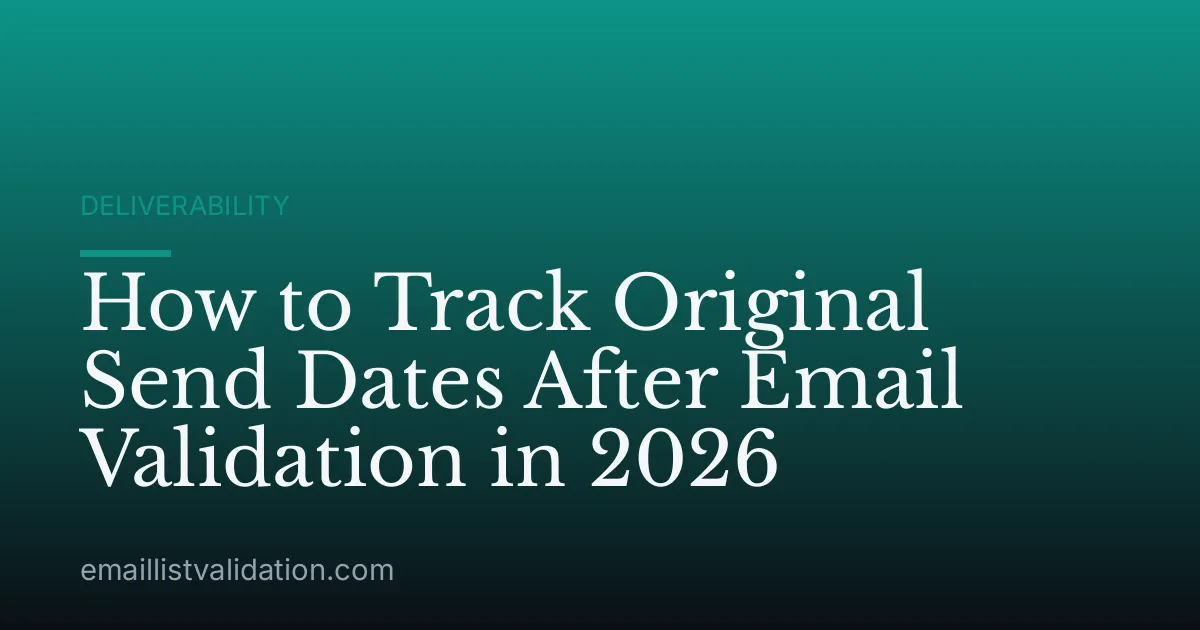 How to Track Original Send Dates After Email Validation in 2026