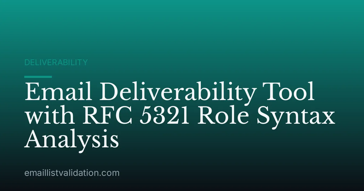 Email Deliverability Tool with RFC 5321 Role Syntax Analysis