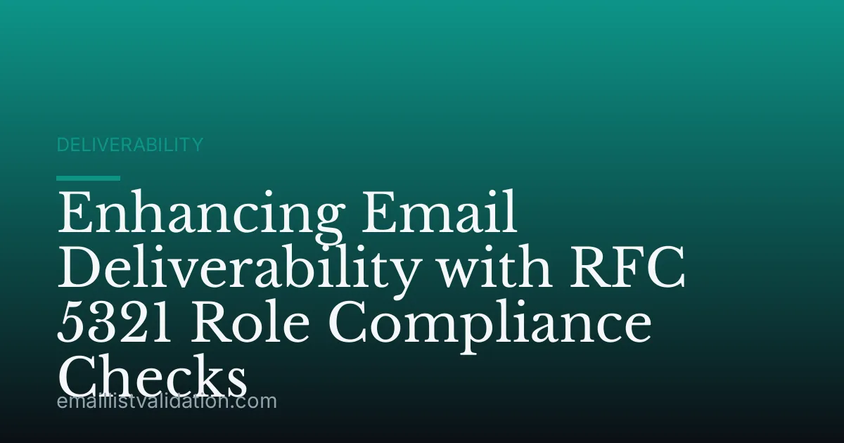 Enhancing Email Deliverability with RFC 5321 Role Compliance Checks