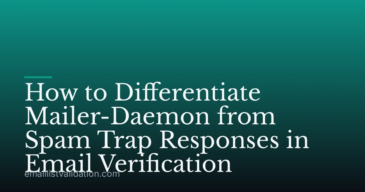 How to Differentiate Mailer-Daemon from Spam Trap Responses in Email Verification