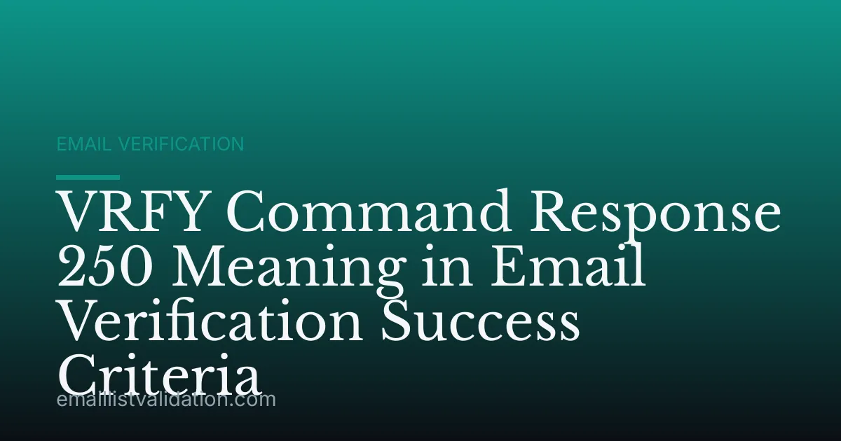 VRFY Command Response 250 Meaning in Email Verification Success Criteria