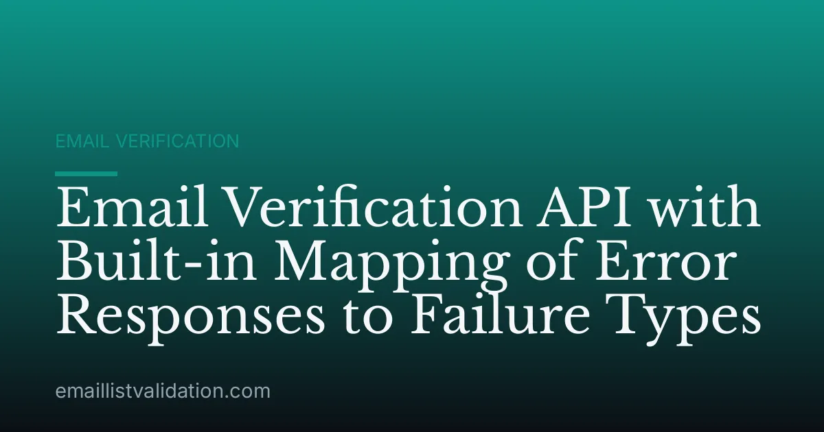 Email Verification API with Built-in Mapping of Error Responses to Failure Types