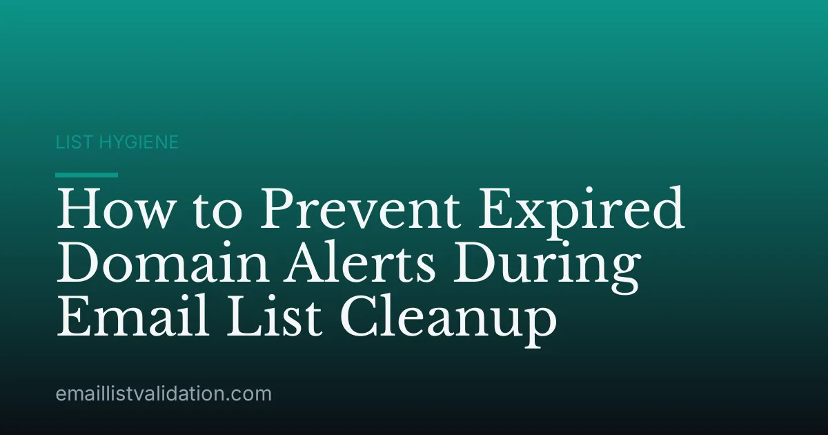 How to Prevent Expired Domain Alerts During Email List Cleanup