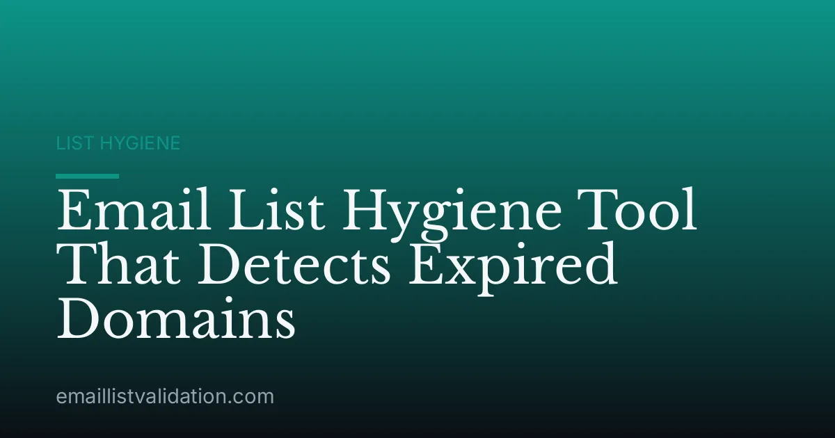 Email List Hygiene Tool That Detects Expired Domains