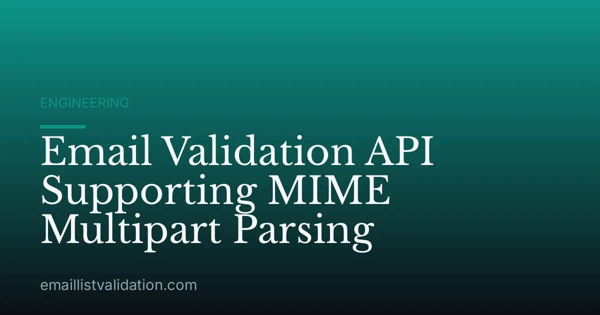 Email Validation API Supporting MIME Multipart Parsing