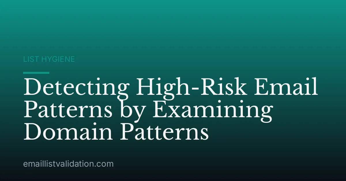 Detecting High-Risk Email Patterns by Examining Domain Patterns