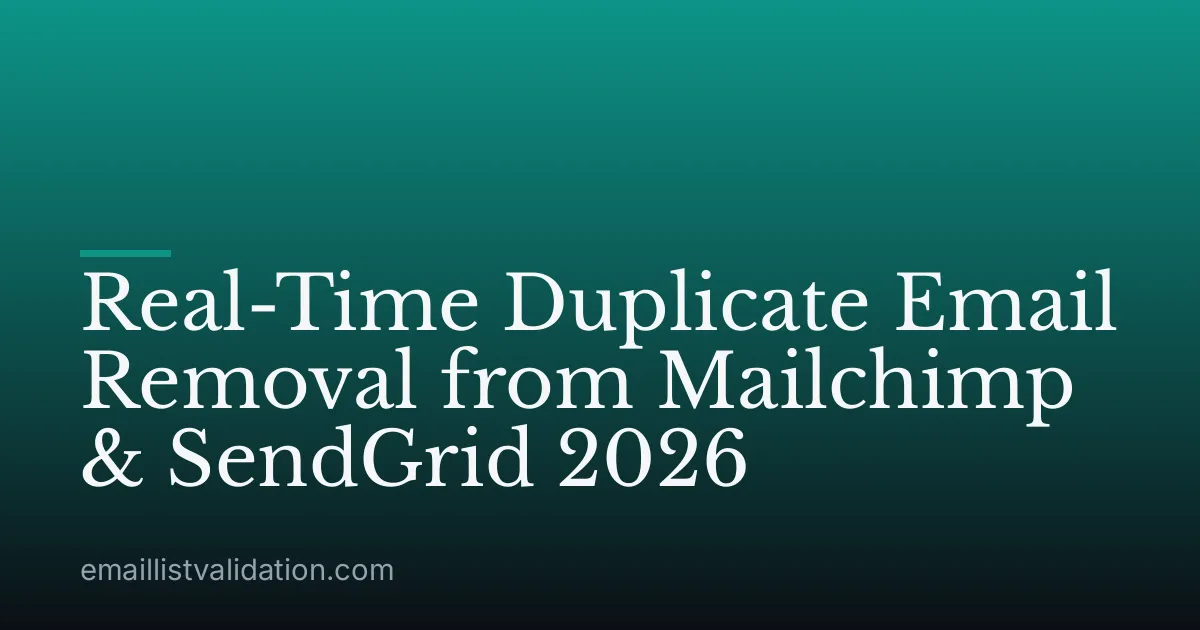 Real-Time Duplicate Email Removal from Mailchimp & SendGrid 2026