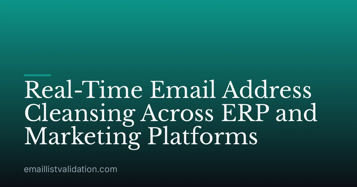 Real-Time Email Address Cleansing Across ERP and Marketing Platforms