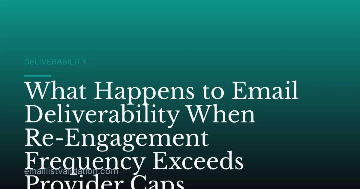 What Happens to Email Deliverability When Re-Engagement Frequency Exceeds Provider Caps