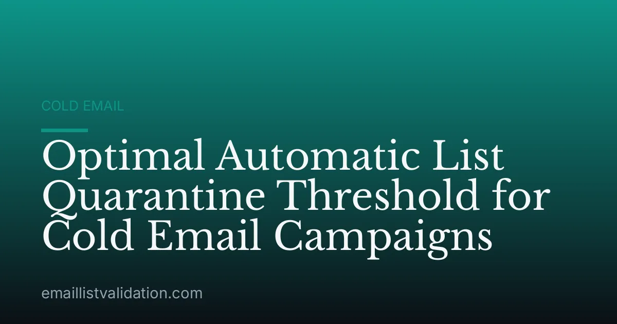 Optimal Automatic List Quarantine Threshold for Cold Email Campaigns