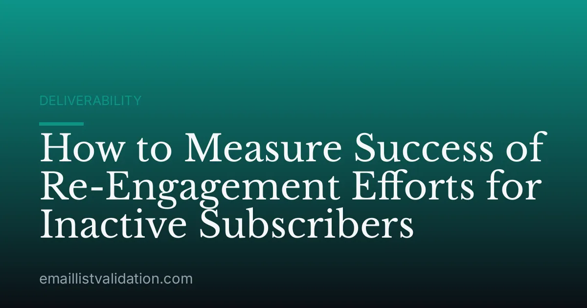 How to Measure Success of Re-Engagement Efforts for Inactive Subscribers