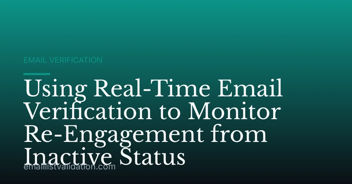 Using Real-Time Email Verification to Monitor Re-Engagement from Inactive Status