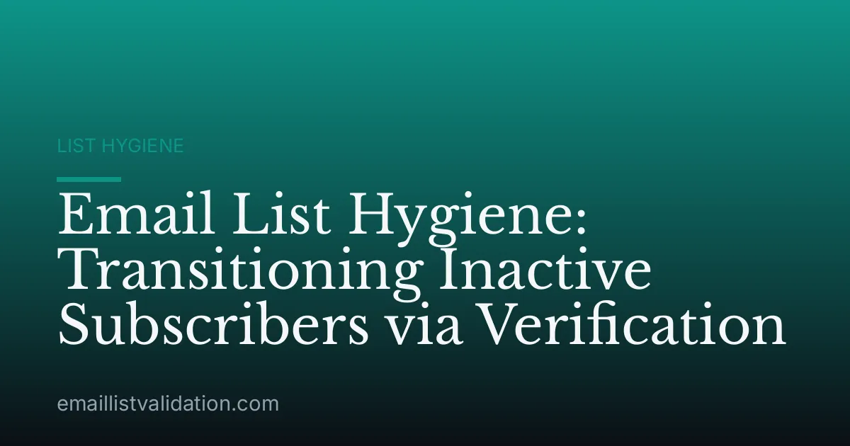 Email List Hygiene: Transitioning Inactive Subscribers via Verification