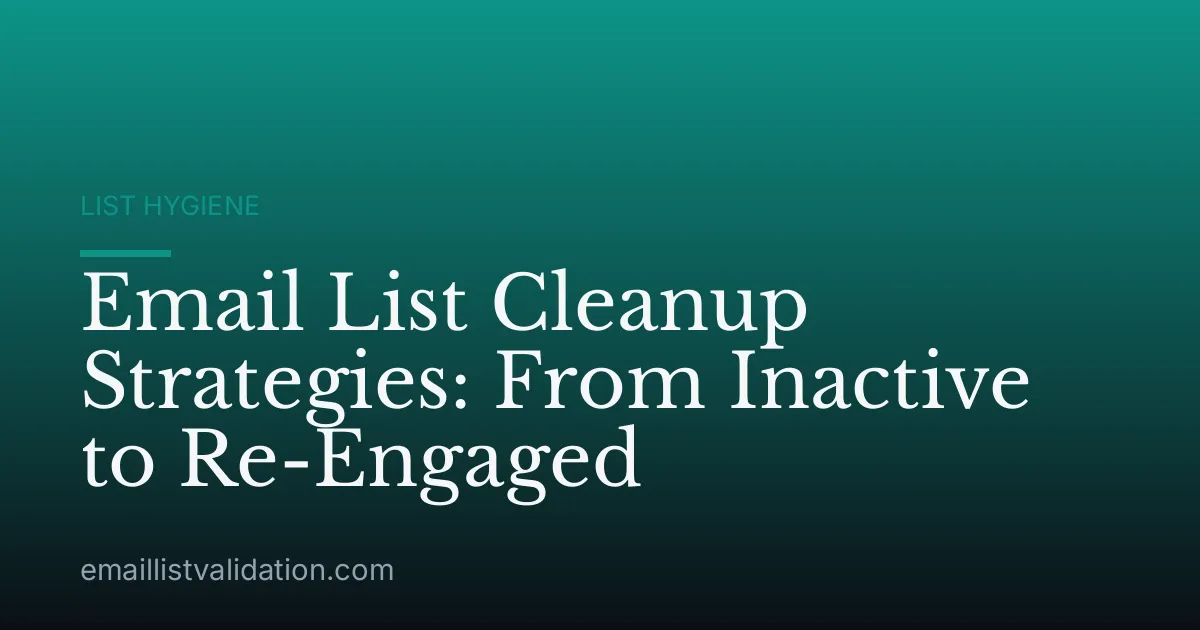 Email List Cleanup Strategies: From Inactive to Re-Engaged