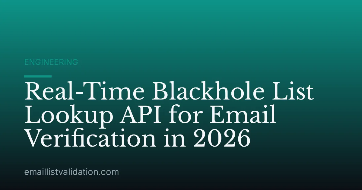 Real-Time Blackhole List Lookup API for Email Verification in 2026