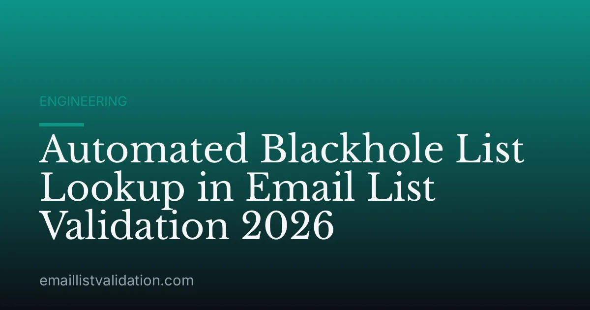 Automated Blackhole List Lookup in Email List Validation 2026