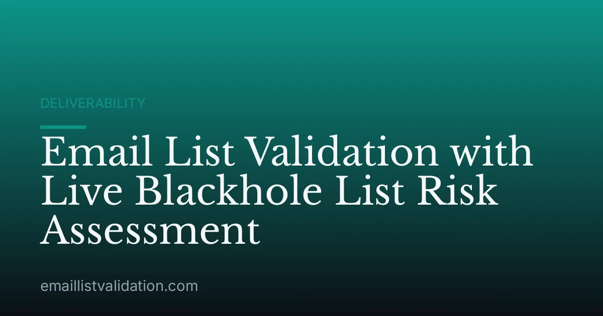 Email List Validation with Live Blackhole List Risk Assessment