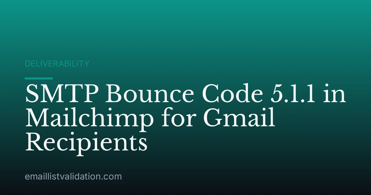 SMTP Bounce Code 5.1.1 in Mailchimp for Gmail Recipients