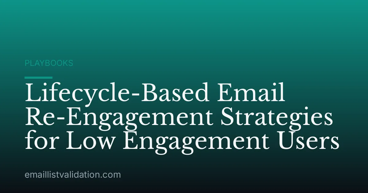 Lifecycle-Based Email Re-Engagement Strategies for Low Engagement Users