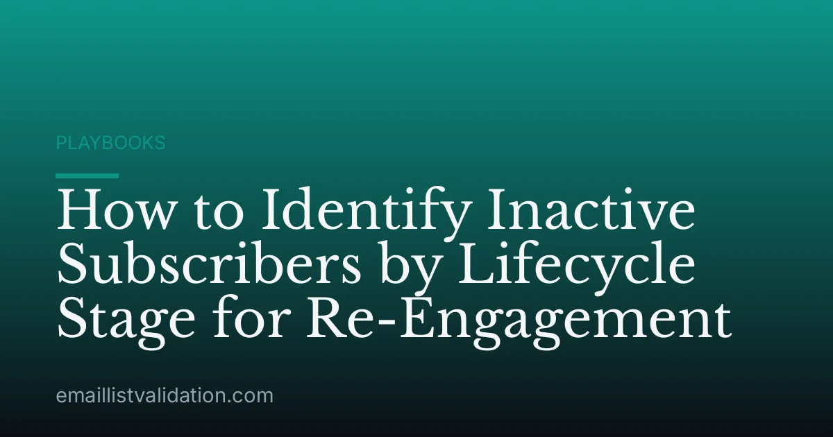 How to Identify Inactive Subscribers by Lifecycle Stage for Re-Engagement