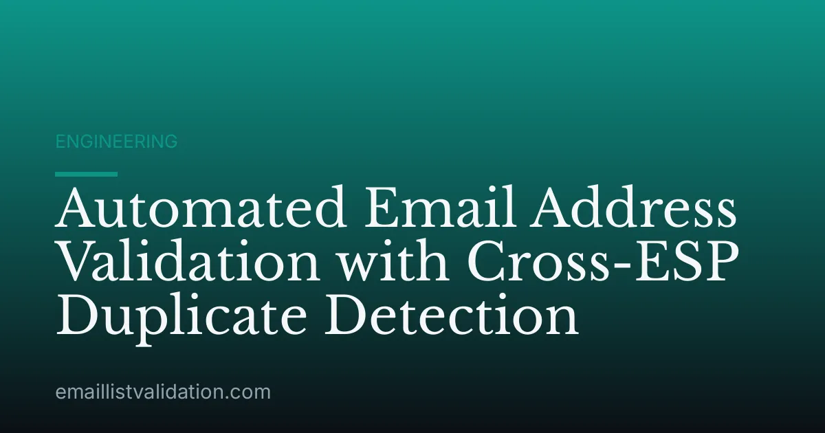 Automated Email Address Validation with Cross-ESP Duplicate Detection
