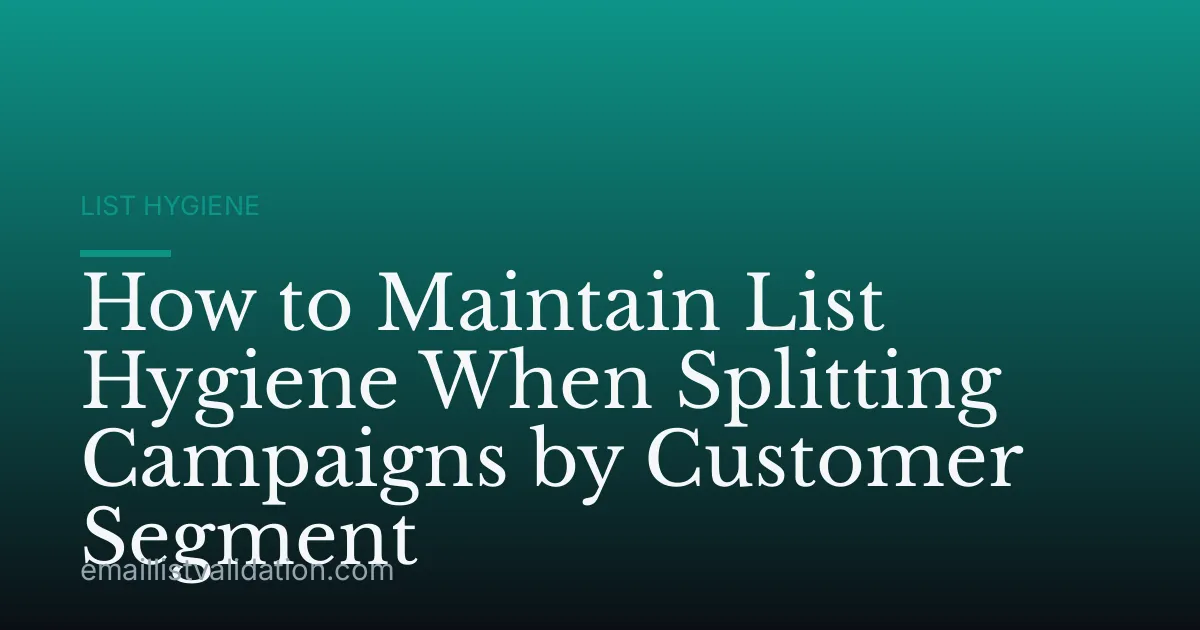 How to Maintain List Hygiene When Splitting Campaigns by Customer Segment