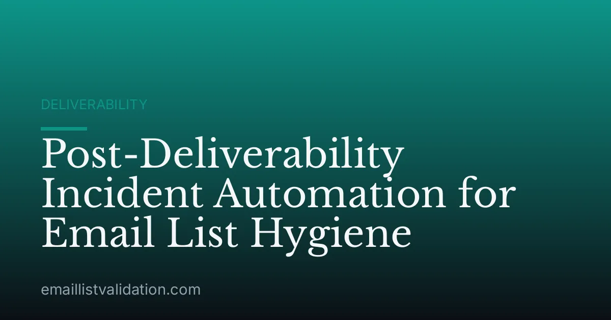 Post-Deliverability Incident Automation for Email List Hygiene