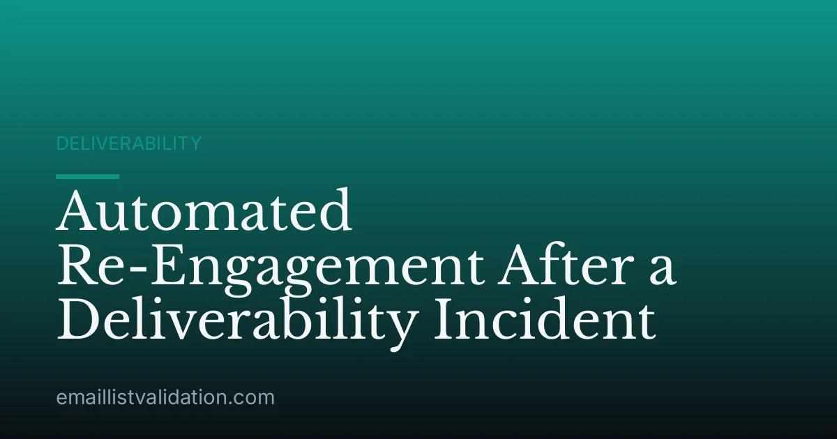 Automated Re-Engagement After a Deliverability Incident