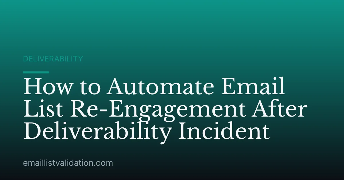 How to Automate Email List Re-Engagement After Deliverability Incident