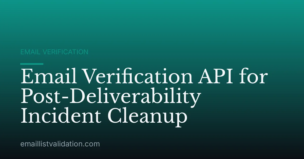 Email Verification API for Post-Deliverability Incident Cleanup