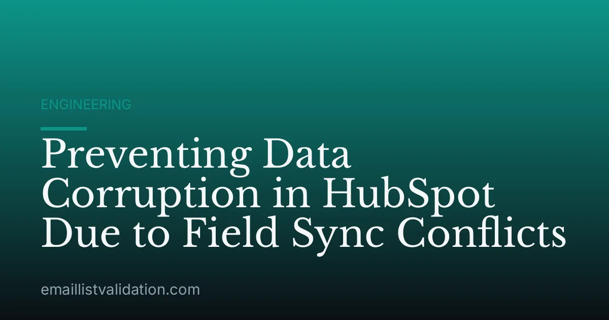 Preventing Data Corruption in HubSpot Due to Field Sync Conflicts
