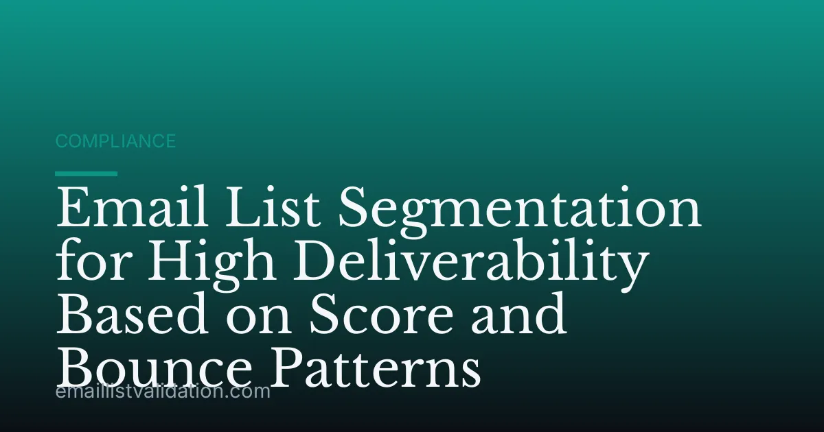 Email List Segmentation for High Deliverability Based on Score and Bounce Patterns